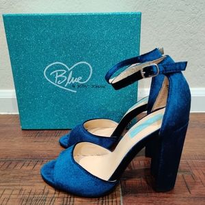 Betsey Johnson Blue Velvet Shoes